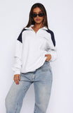 Its A Bad Idea Zip Front Sweater Grey