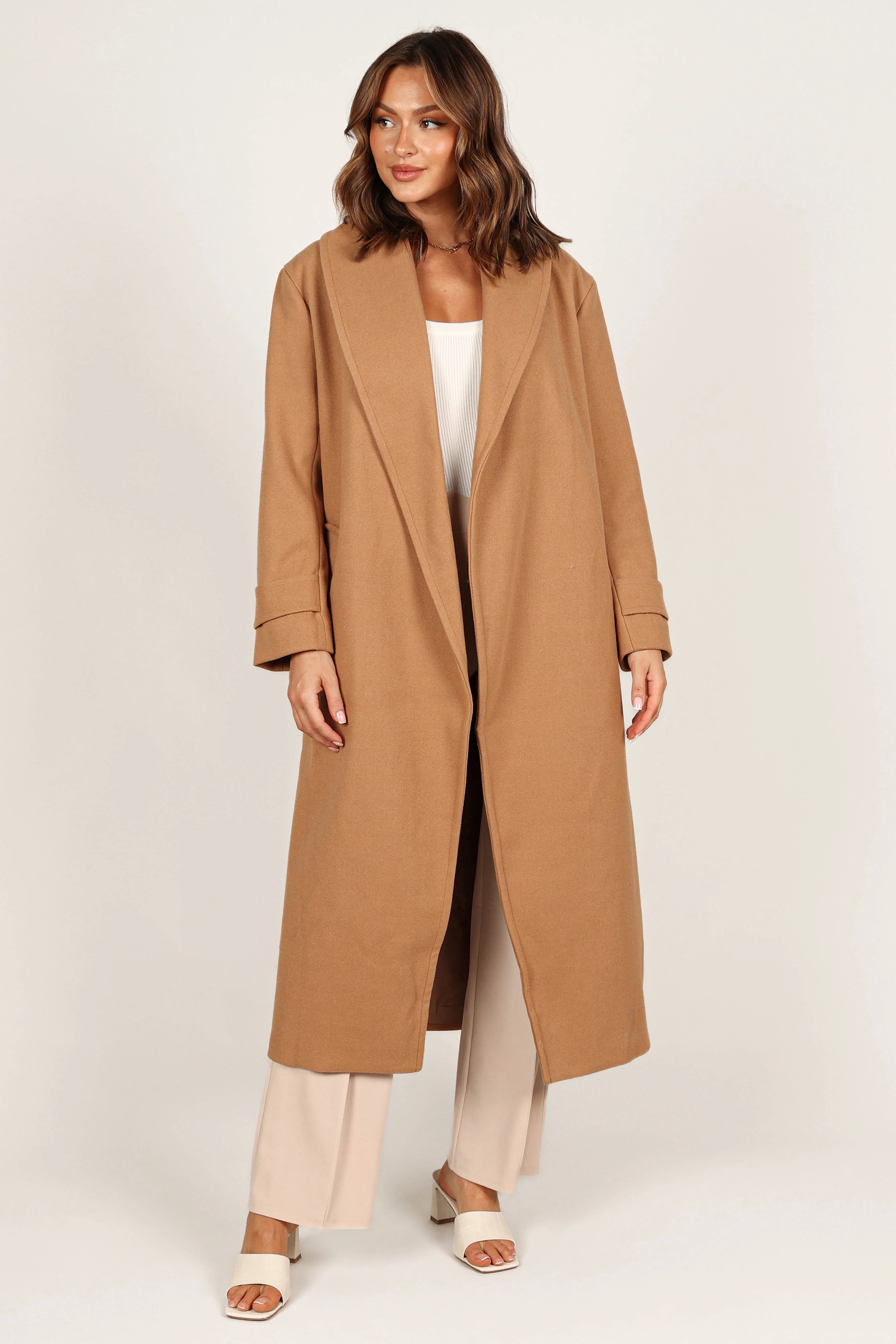Emersyn Tie Front Coat Camel
