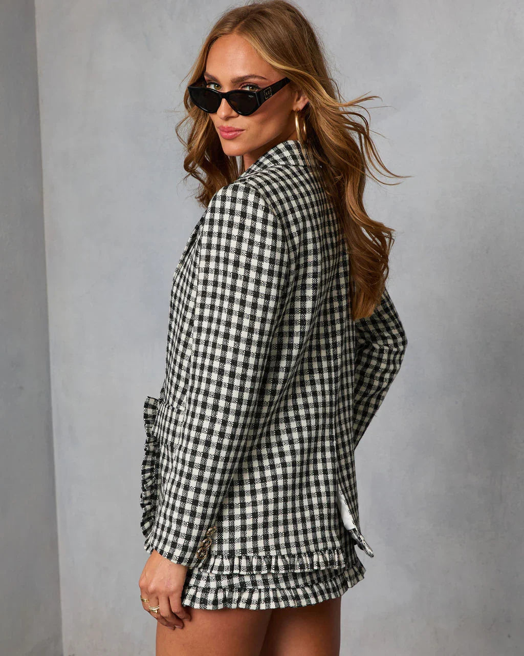 Paloma East Plaid Tweed Blazer