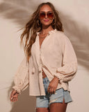 Armen Tassel Tie Peasant Top