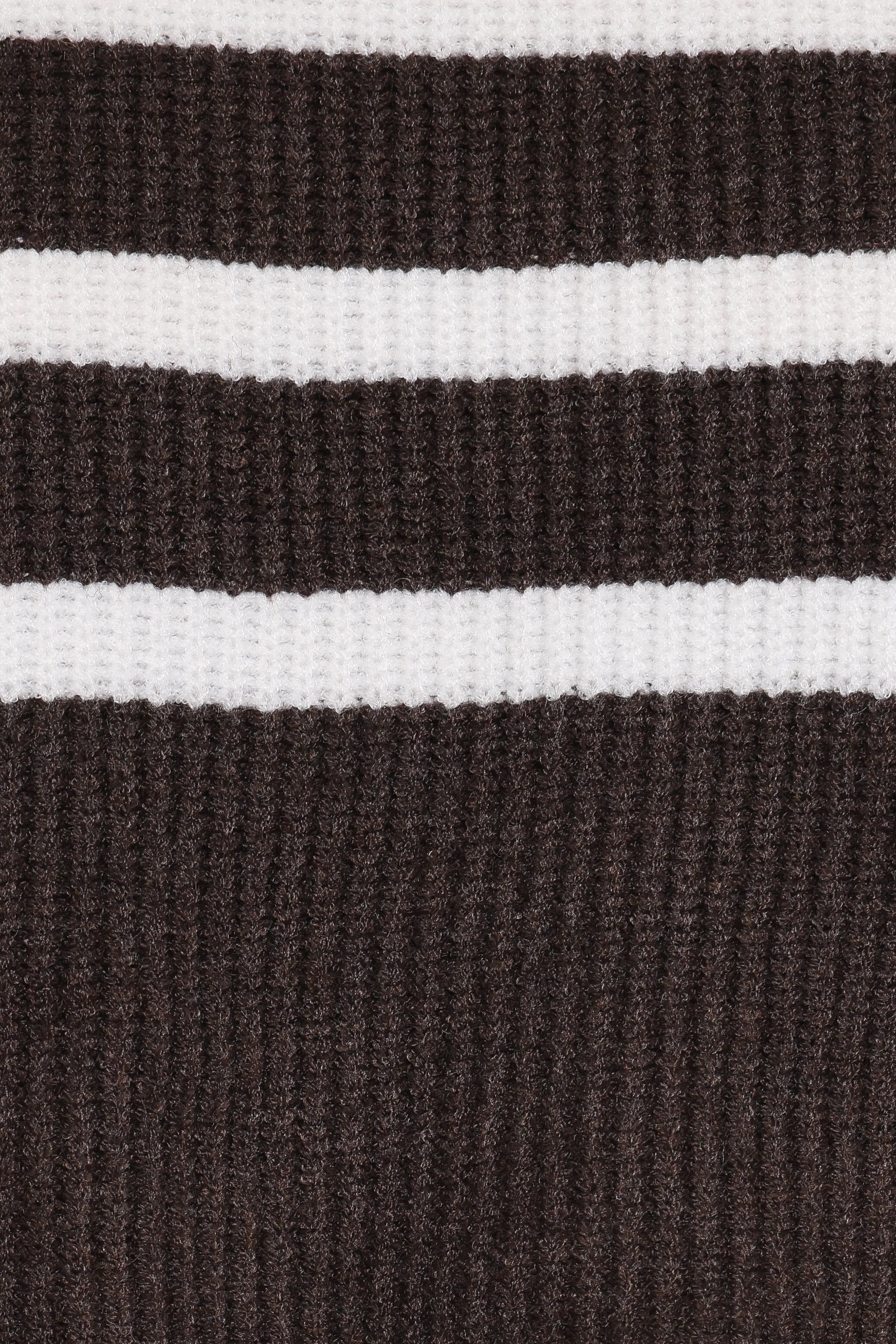 Sara Sweater Set Mini Skirt Chocolate Cream Stripe