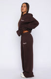 Verano Sixteen Lilia Wide Leg Sweatpants Chocolate