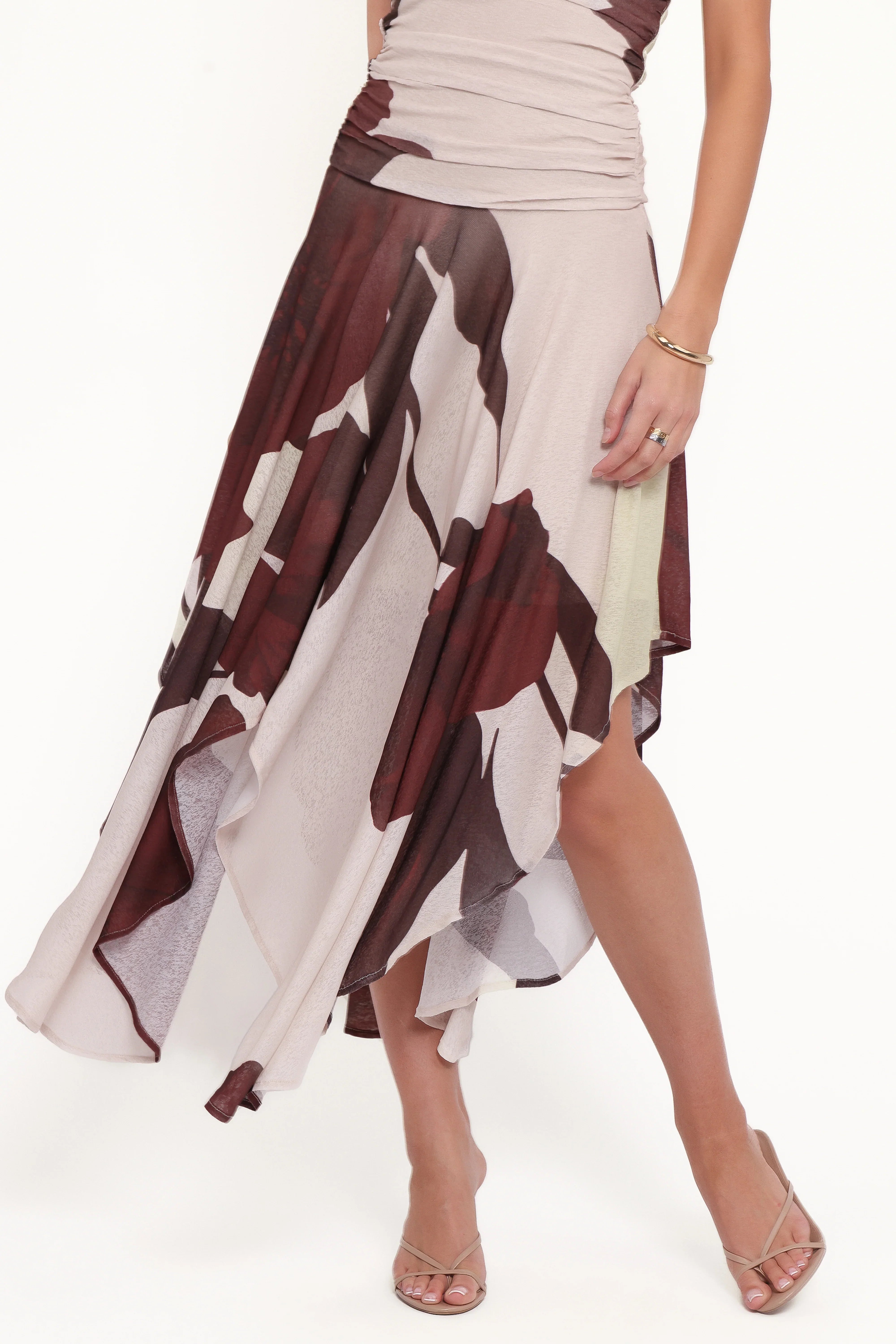 Doreen Midi Dress Brown Floral