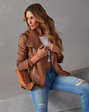 Slick Chick Coated Faux Leather Moto Jacket