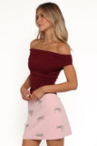 Effie Embellished Bow Mini Skirt Pink