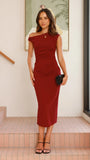 Lilah Midi Dress Wine