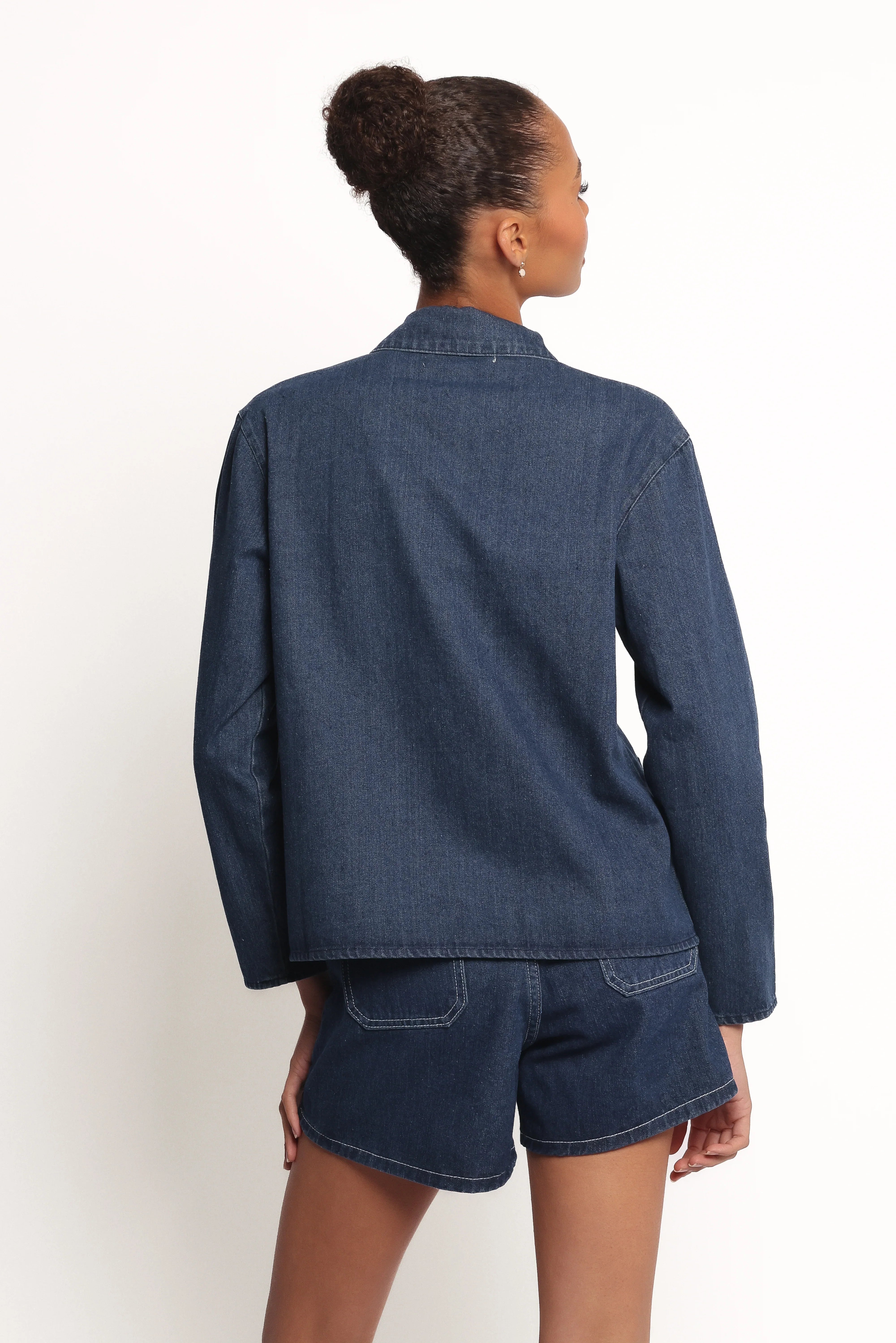Avon Bow Front Denim Shacket Denim