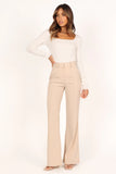 Shani Ribbed Knit Top White