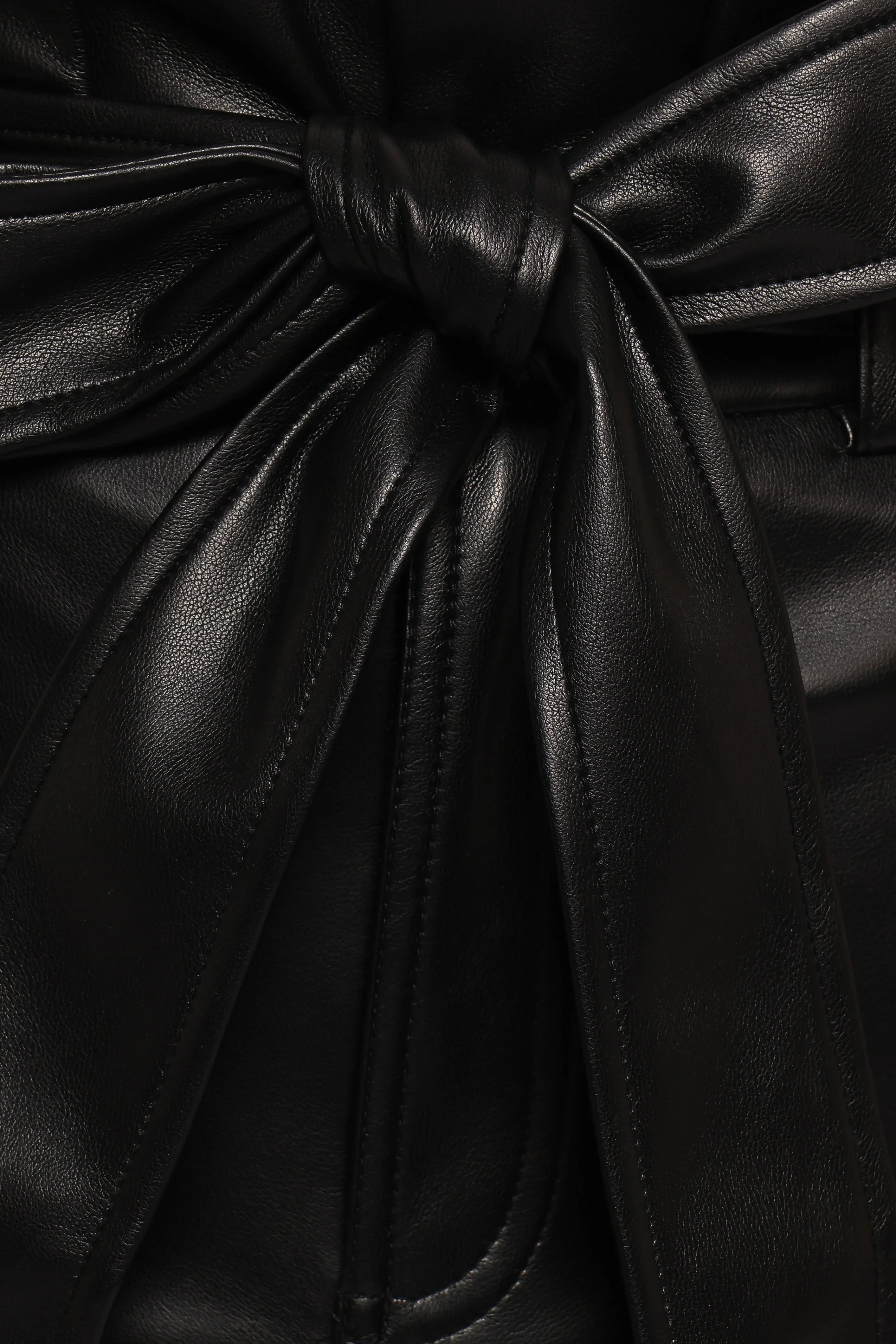 Franka Faux Leather Midi Skirt Black