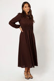Roman Long Sleeve Maxi Dress Brown