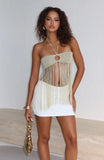 Boho Breeze Fringe Top Gold Shimmer