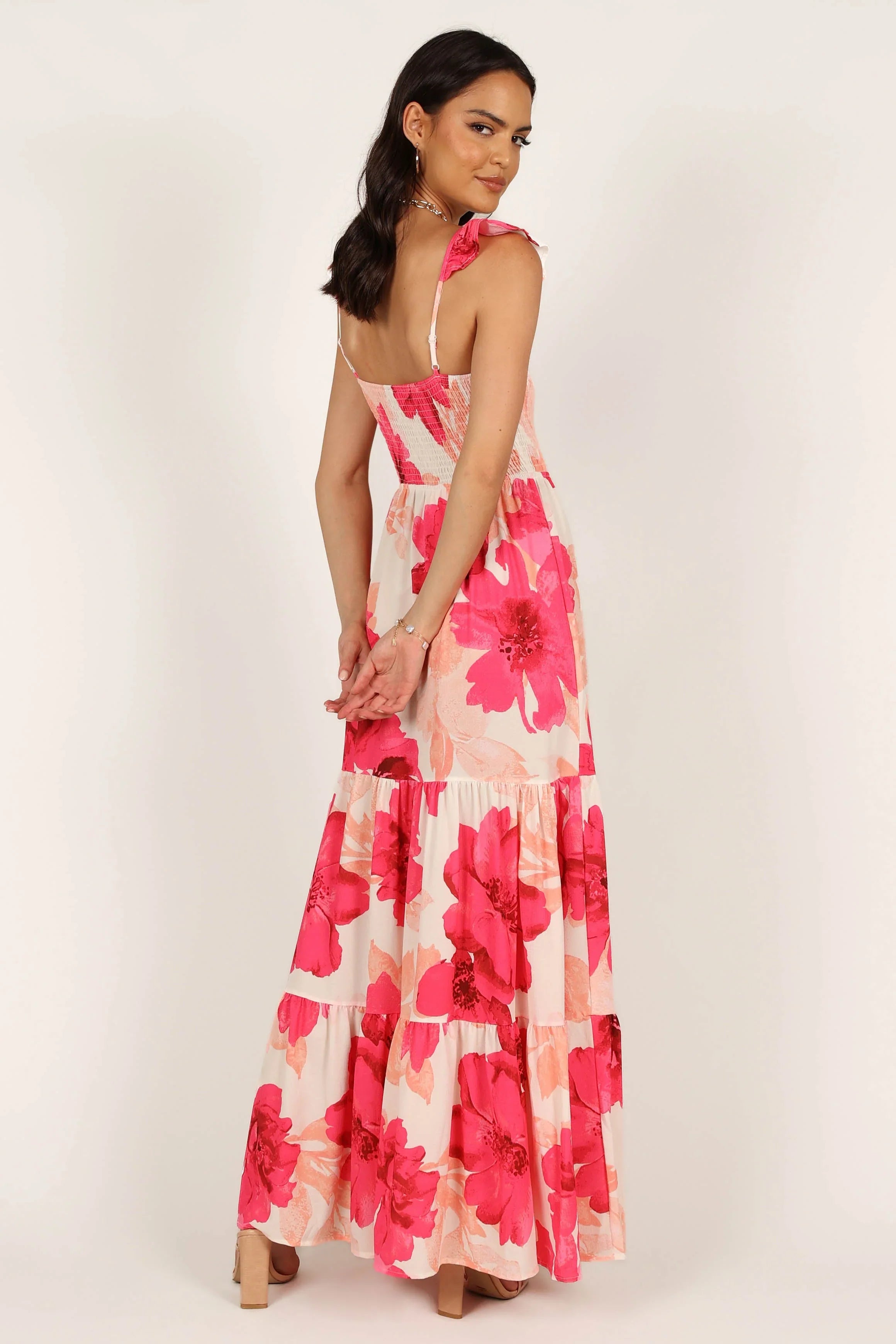 Tilly Shirred Maxi Dress Pink