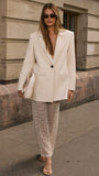 Verlo Sequins Maxi Skirt Beige