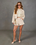 Softly Wandering Eyelet Scallop Trim Jacket