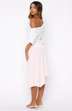 Sending My Love Asymmetric Midi Skirt Pink