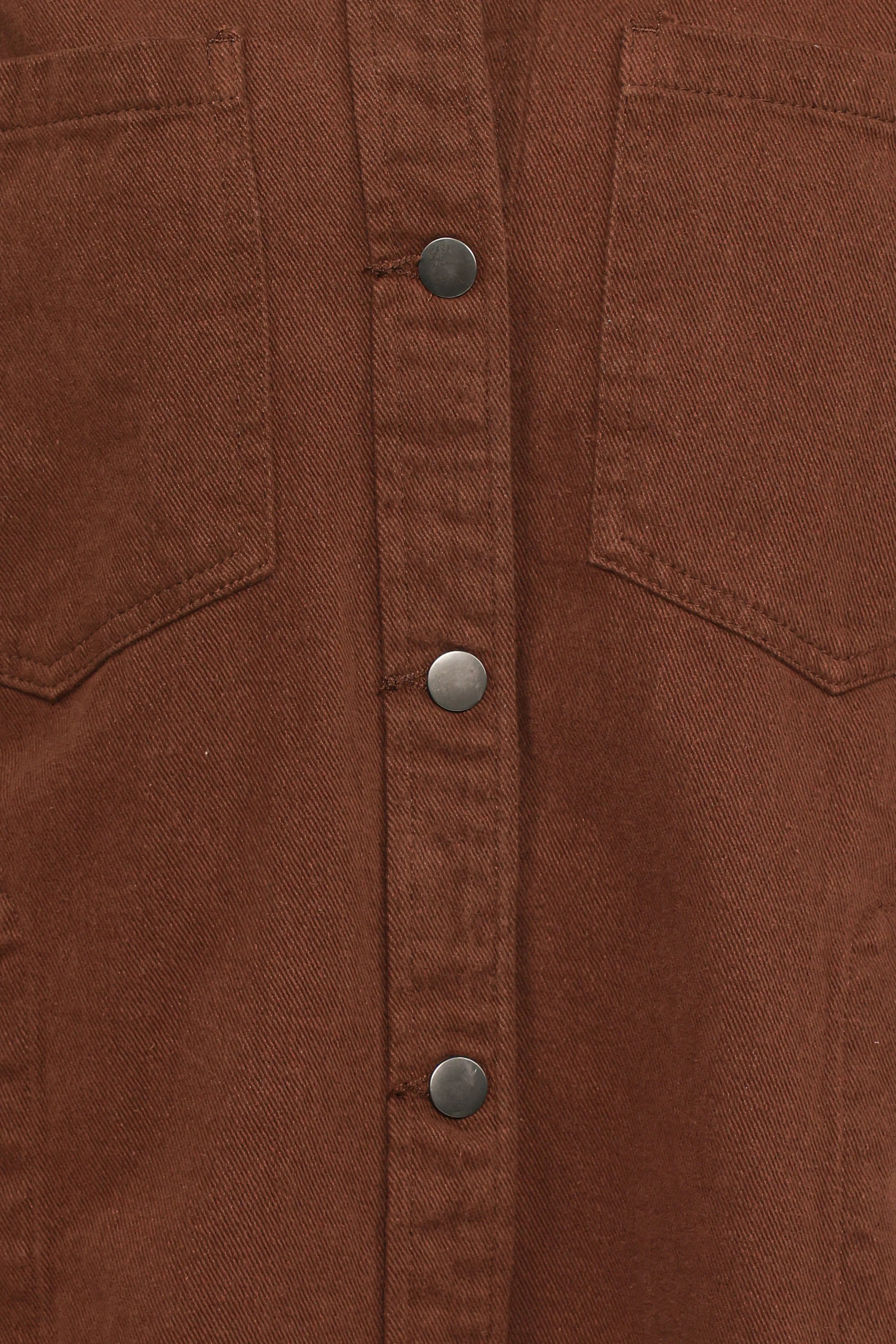 Toto Denim Shacket Chocolate Brown