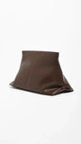 Semi Structured Fold Over Clutch Chocolate