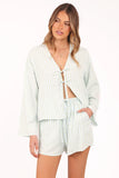 Flynn Short Set Green Blue Stripe