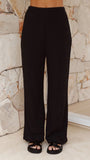 Madian Button Up Shirt and Pants Set Black