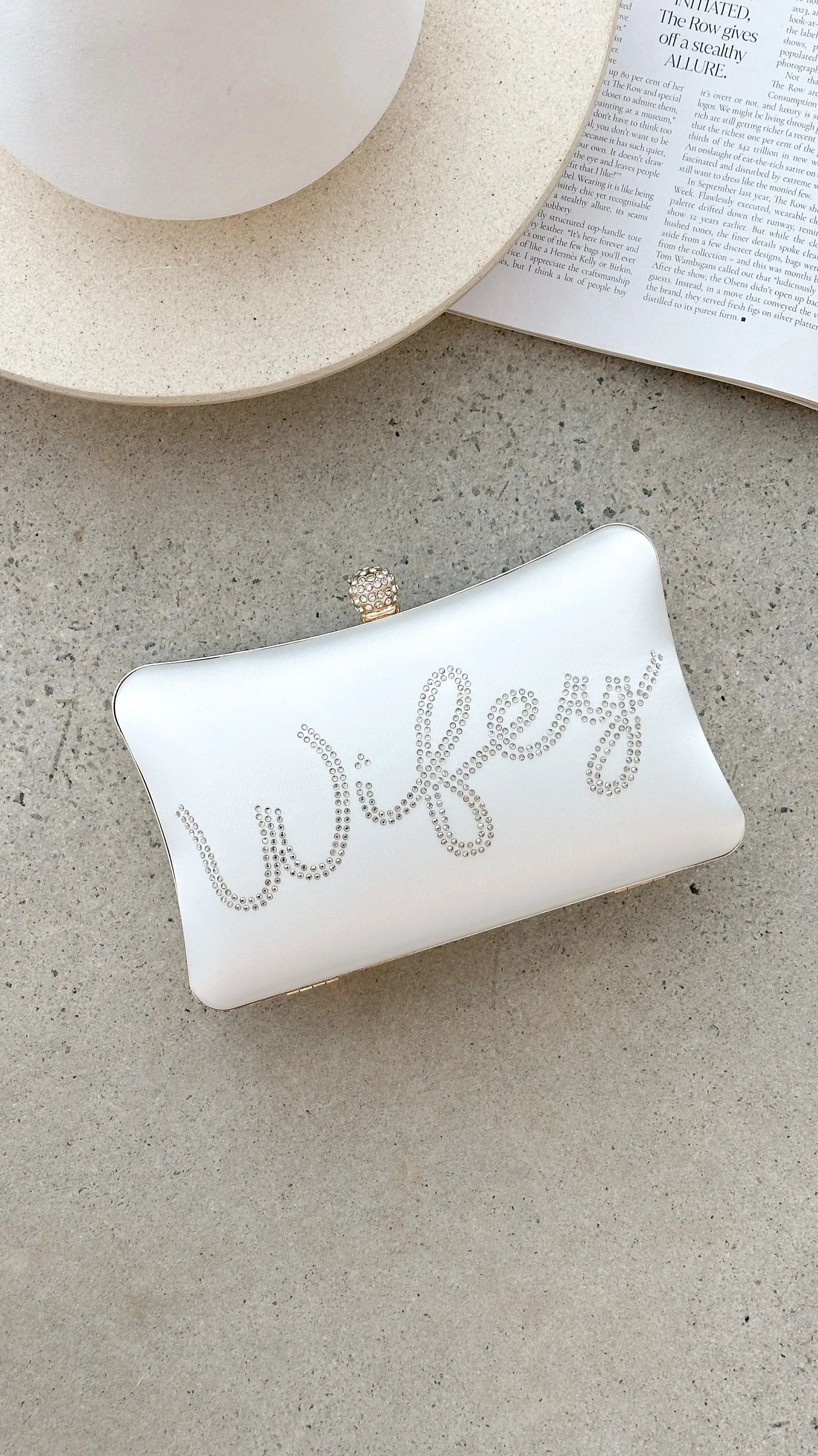 Wifey Satin Clutch Gold