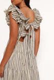 Bobbie Midi Dress Neutral Stripe