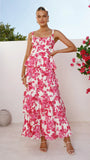 Odilia Maxi Dress Pink White Floral