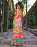 Wander On Floral Colorblock Maxi Dress