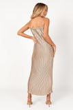 Liza Pleated Maxi Dress Gold