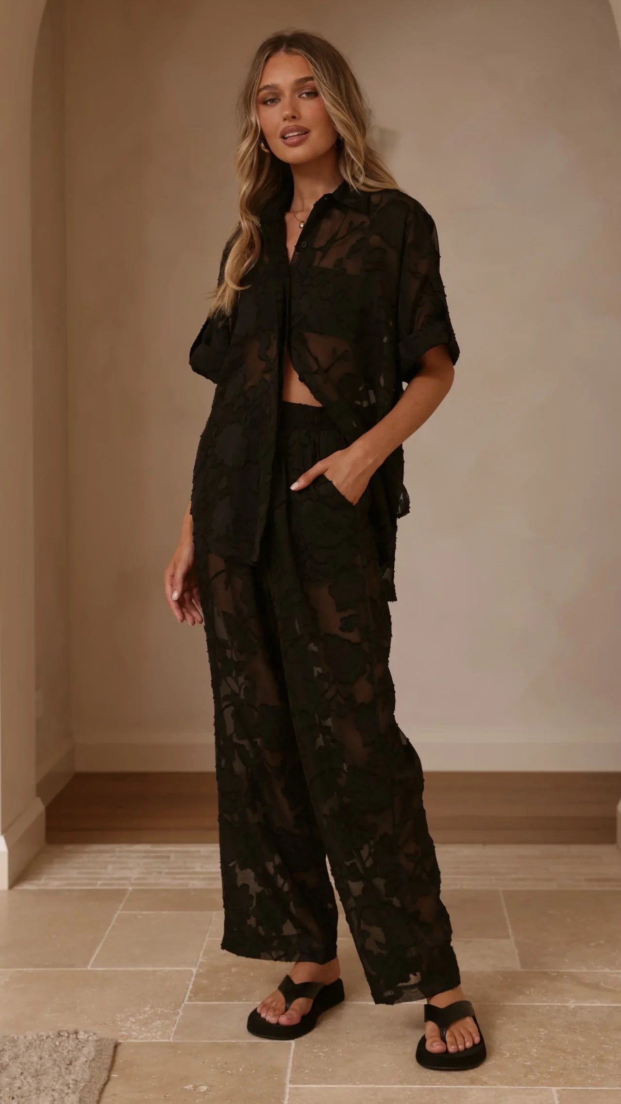 Mollie Lace Pants Black