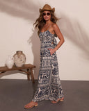 Island Daydream Abstract Palm Print Jumpsuit