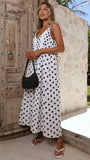 Dimmi Maxi Dress White Black Spot