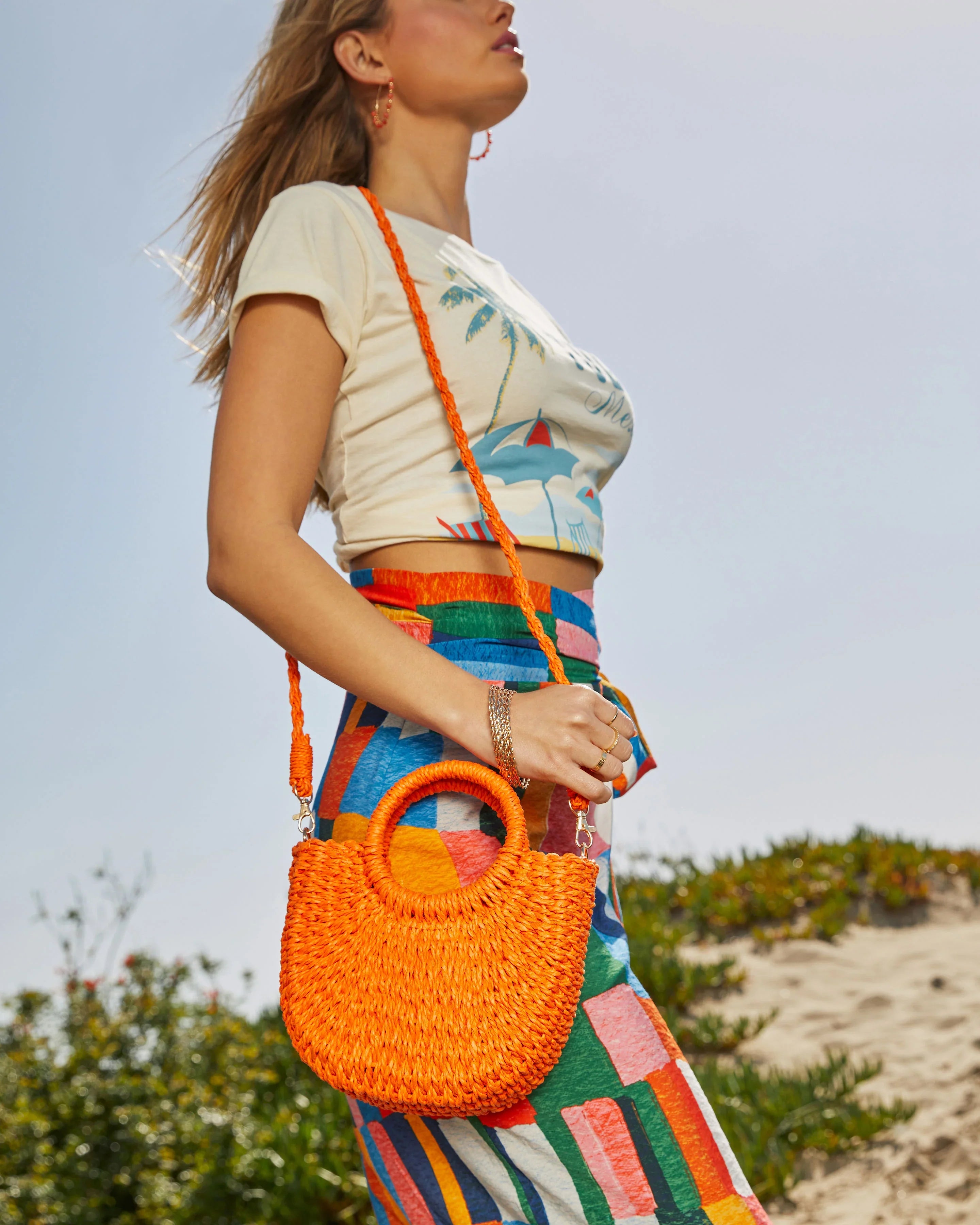 Valencia Small Rounded Straw Tote