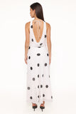 Collette Maxi Dress White Polka Dot