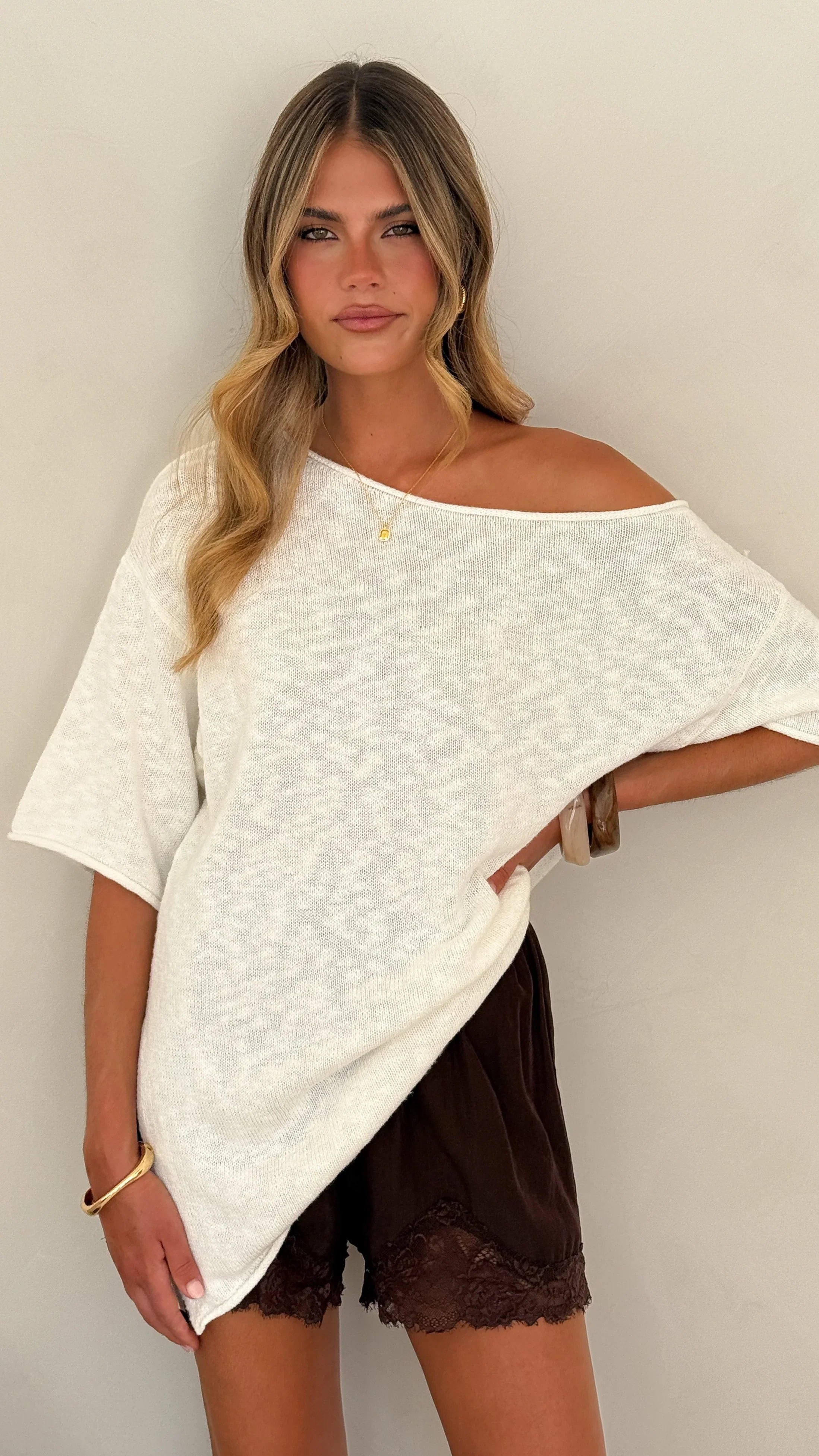 Keisha Off The Shoulder Top White