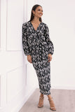 Minelli Pleat Top Black White Floral