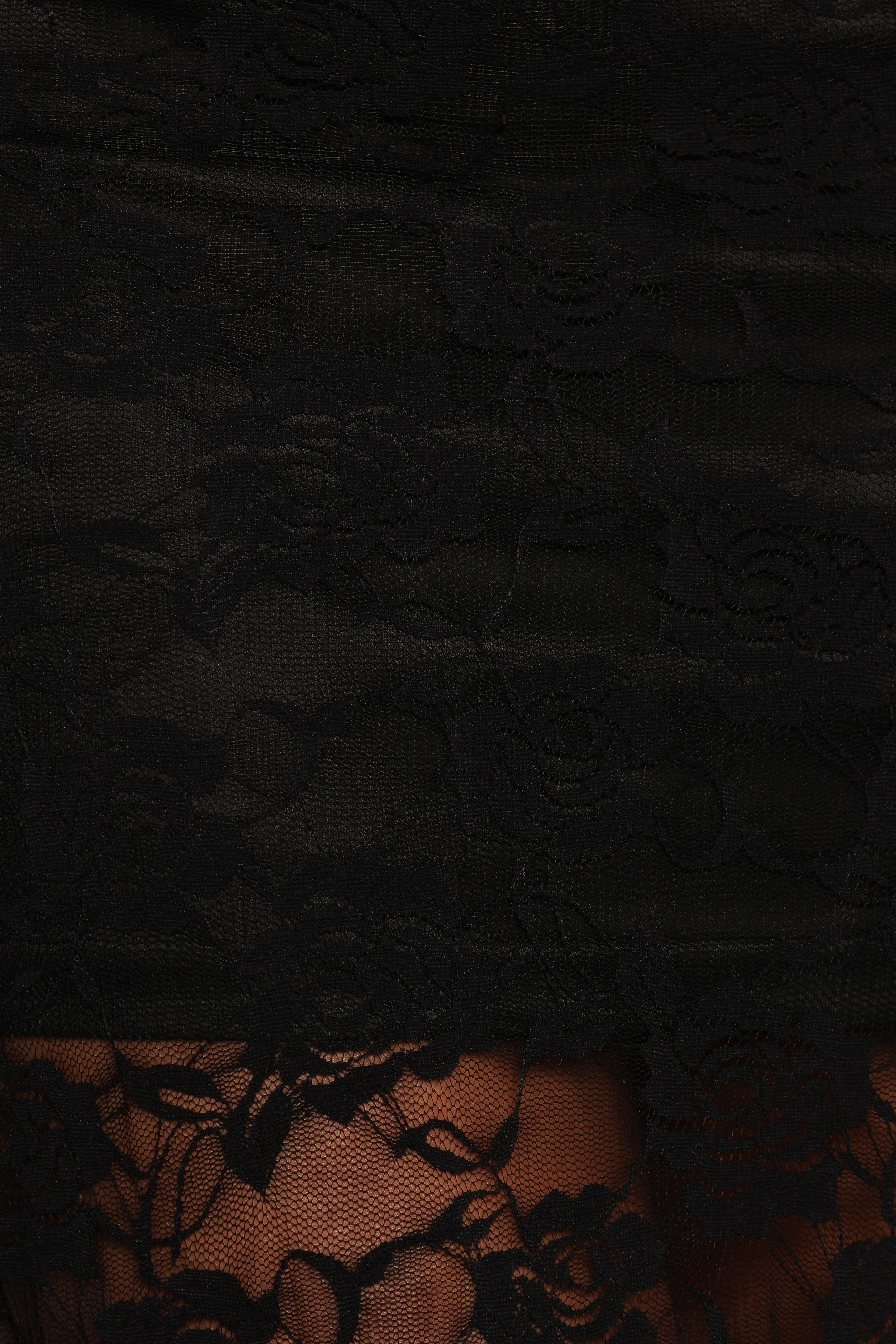Laken Sheer Lace Maxi Skirt Black