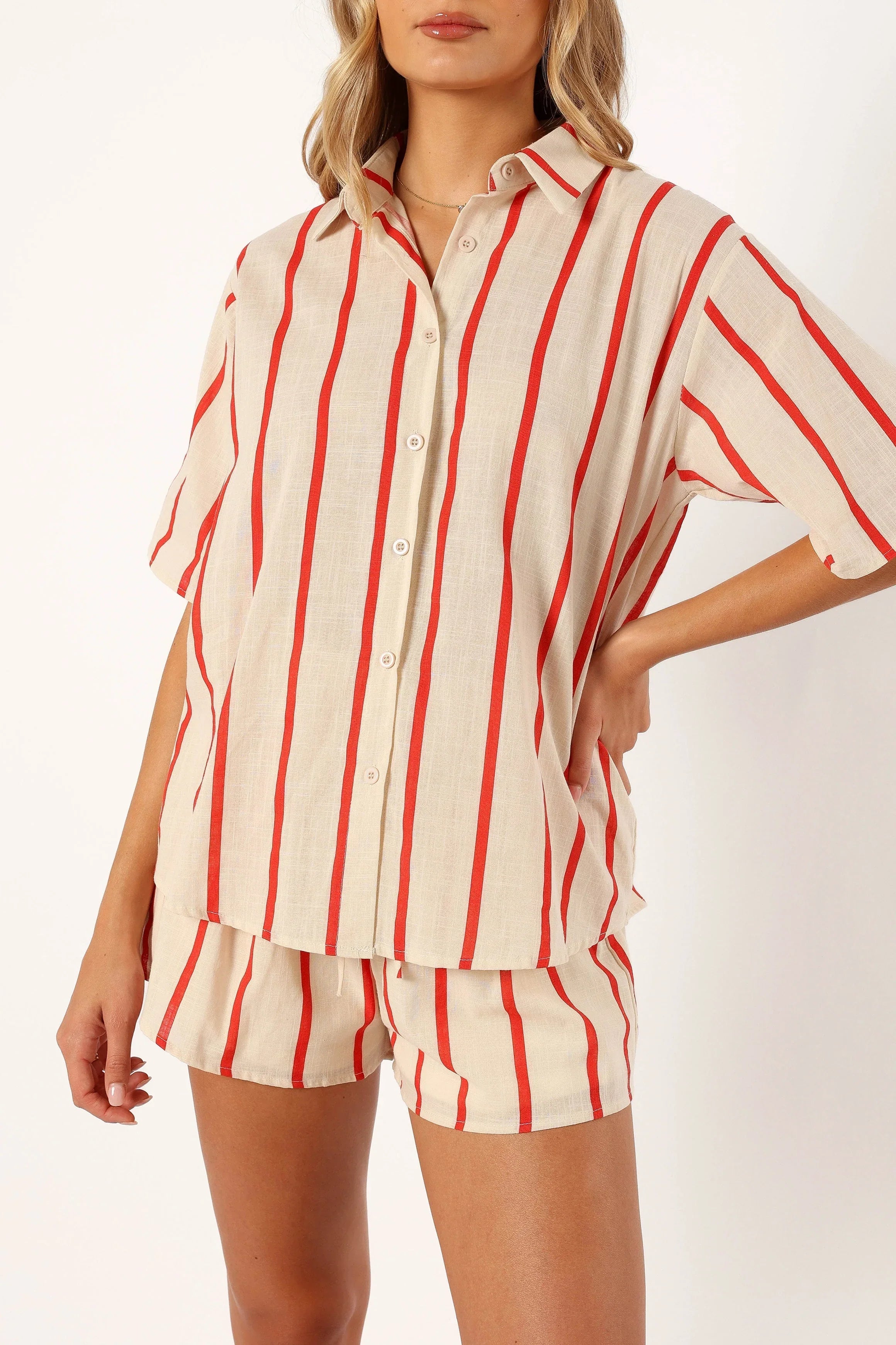 Myles Short Set Red Stripe