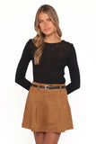 Charles Faux Suede Mini Skirt Camel