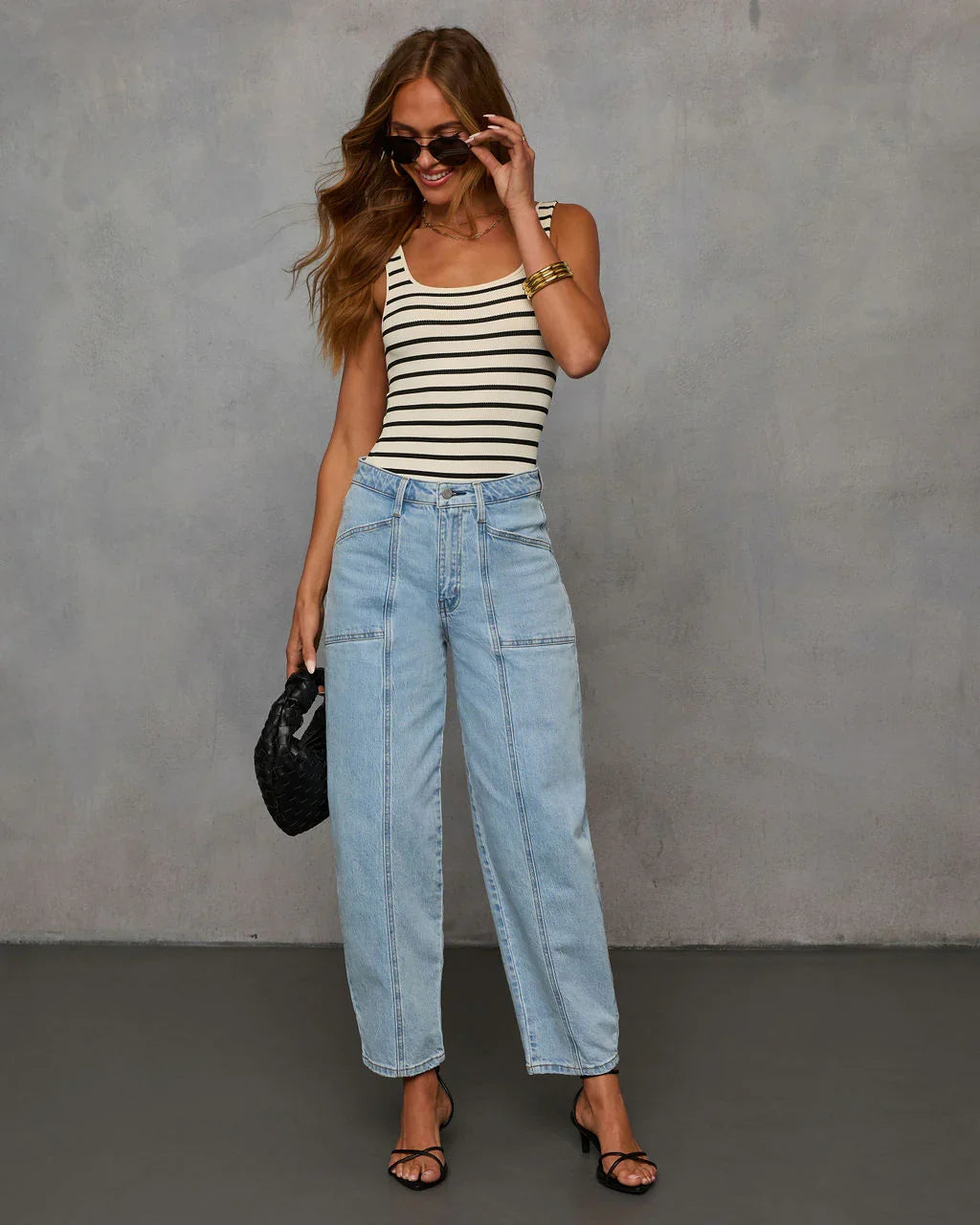 Perfect Moment Striped Ribbed Bodysuit