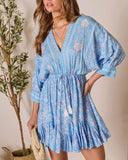 Athena Floral Tassel Tie Mini Dress