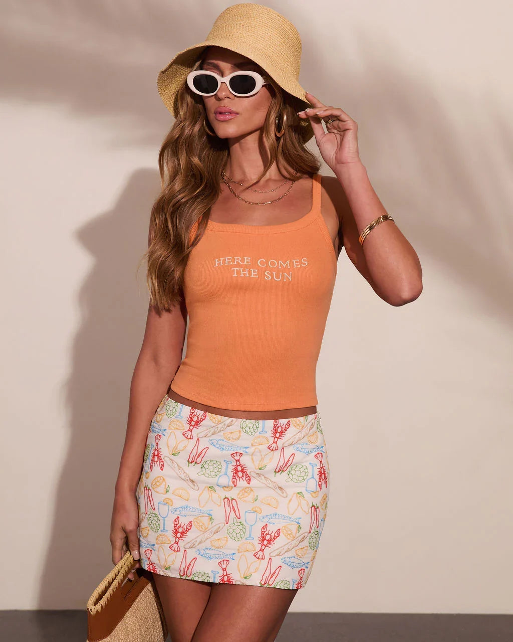 Here Comes The Sun Embroidered Tank Top
