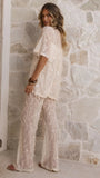 Zabby Sequin Oversized T Shirt Beige