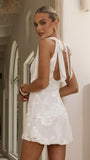 Usha Tie Strap Mini Dress White