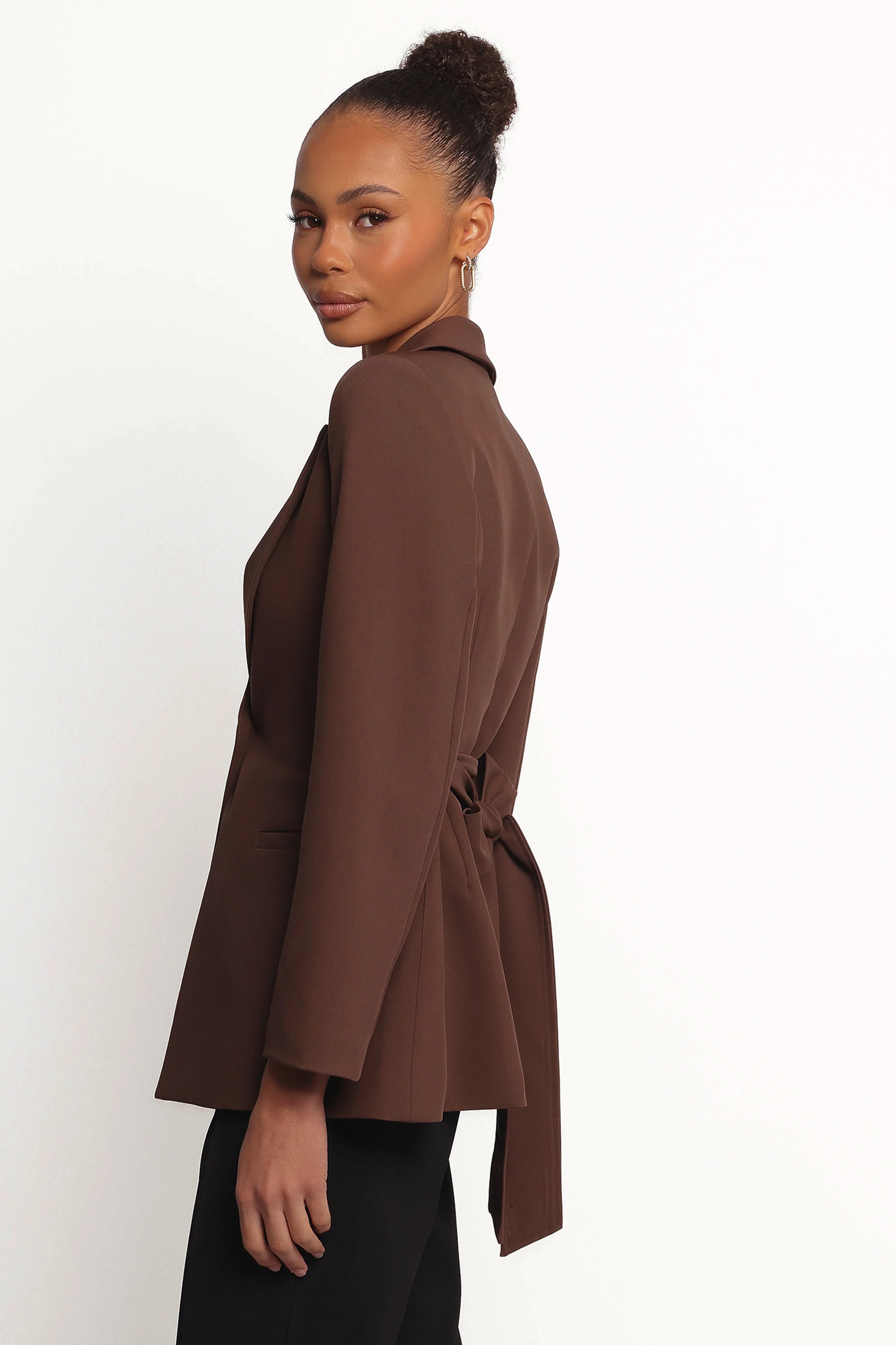 Eliana Waist Tie Blazer Espresso