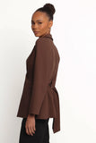 Eliana Waist Tie Blazer Espresso