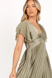 Nova Flutter Sleeve Midi Dress Olive