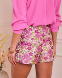 Fresh Romance Floral Jacquard Shorts