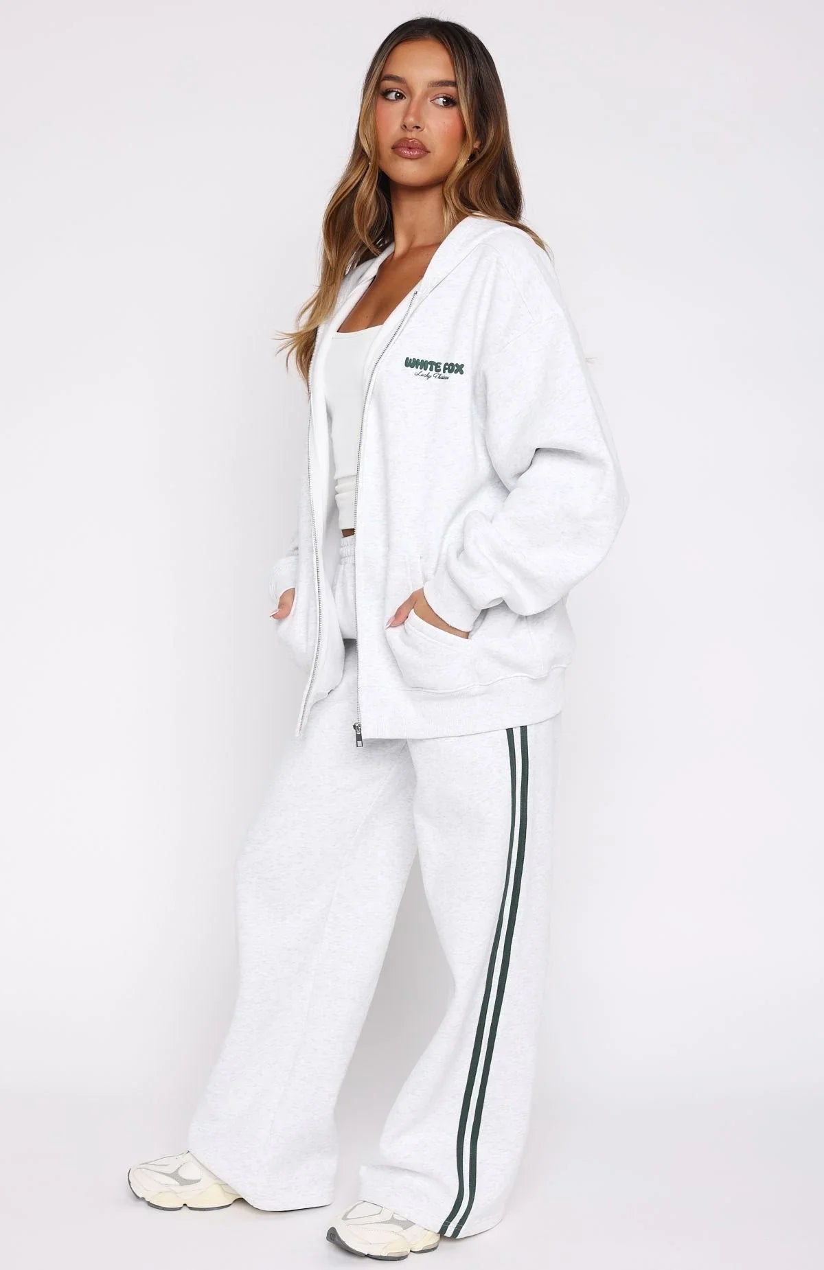 Lucky Thirteen Charise Wide Leg Sweatpants Grey Marle