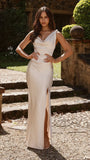 Iris Asymmetrical Maxi Dress Champagne