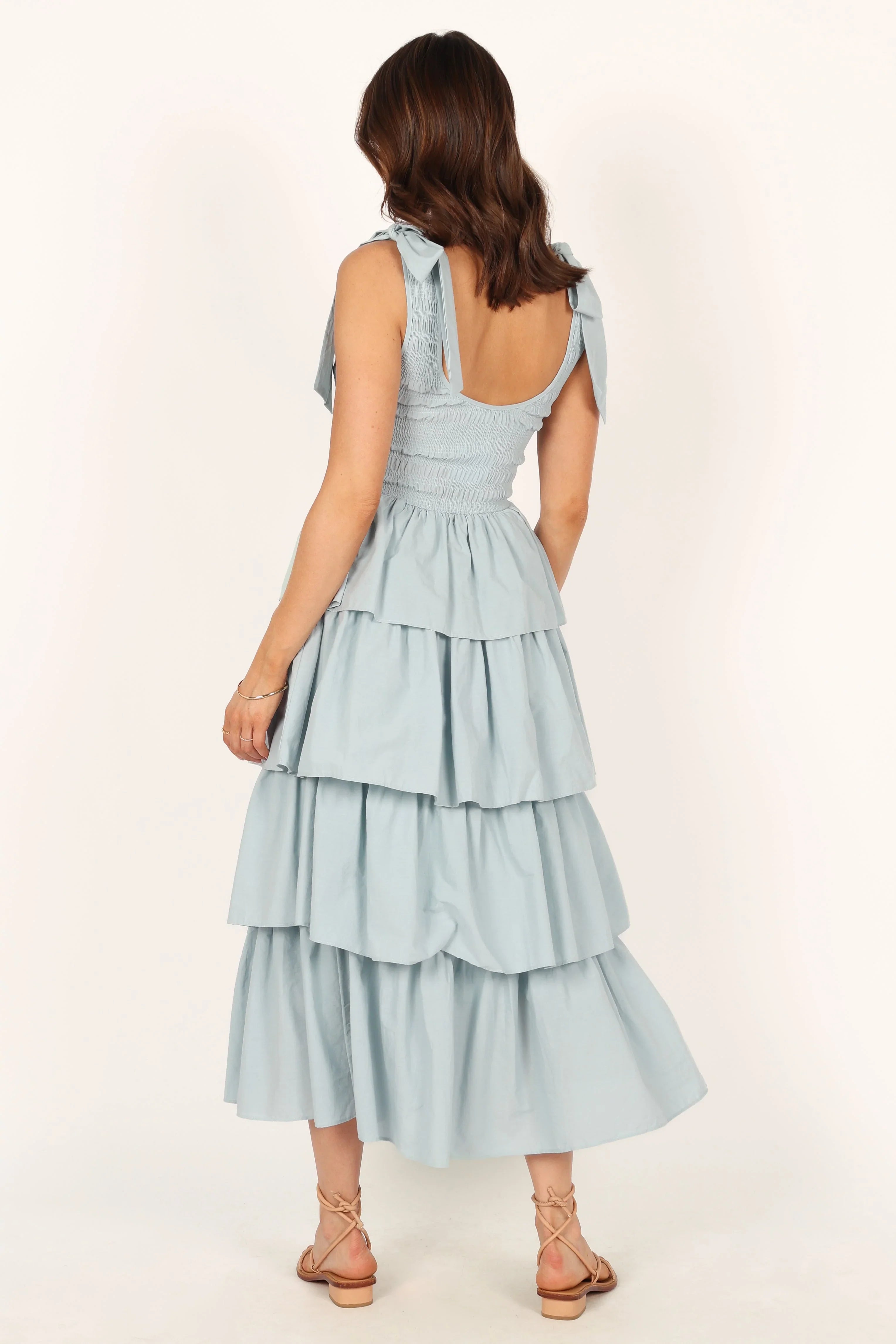 Raphael Tiered Maxi Dress Blue